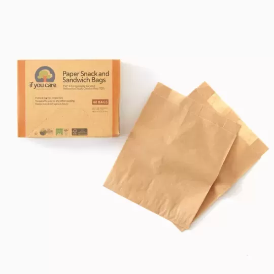 FSC＆コンポスト認証　無漂白スナック＆サンドイッチバッグ（48枚入り)